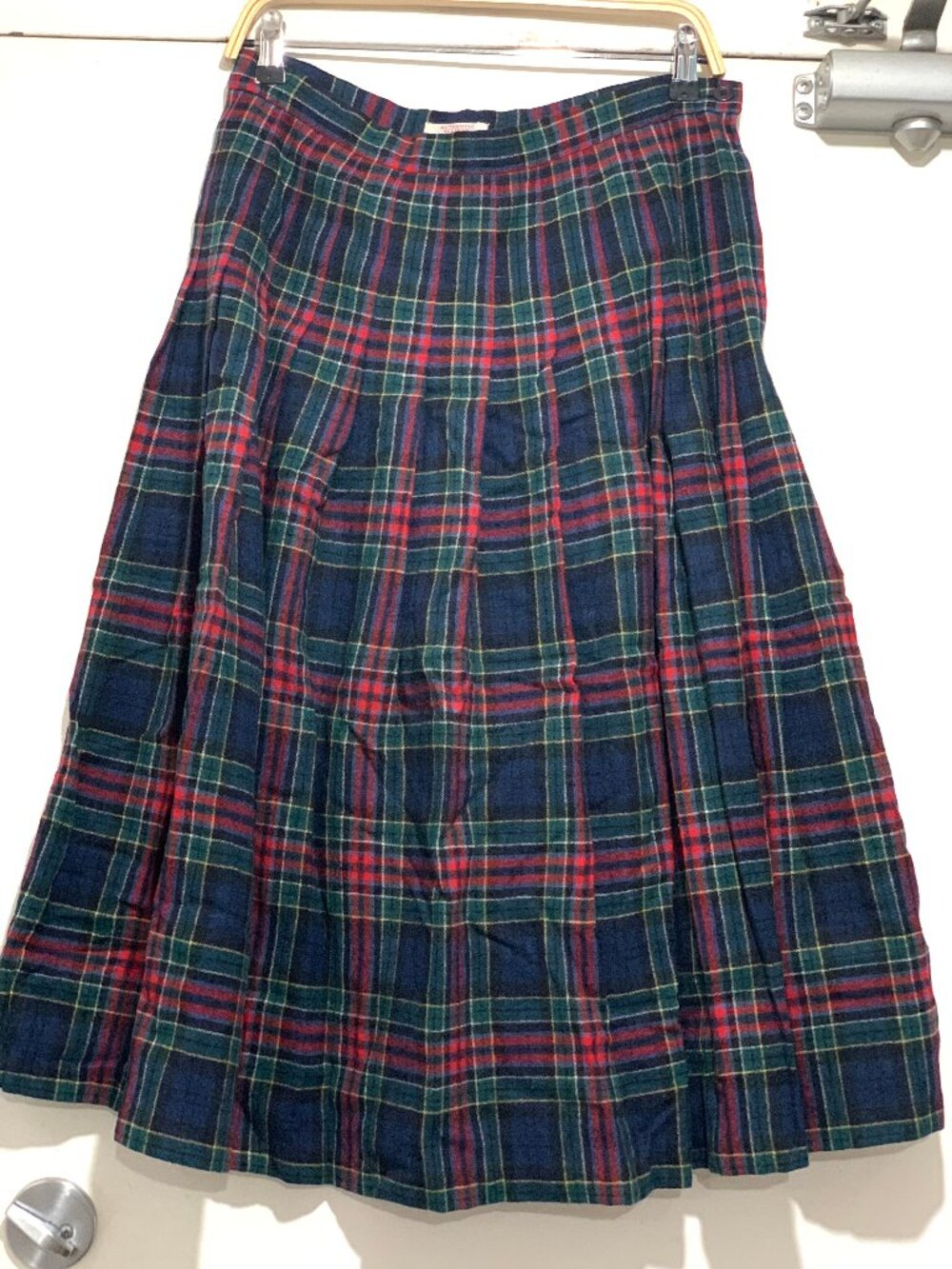 VINTAGE PENDLETON WOOL PLAID PLEATED MAXI SKIRTS SIZE 12